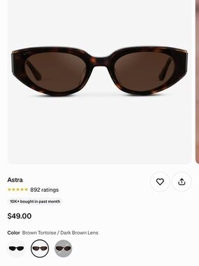 Astr Brown Tortoise Cat-Eye Sunglasses with Dark Brown Lenses